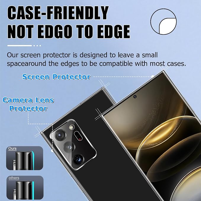 2 Pack Galaxy Note 20 Ultra Screen Protector, HD Clear Tempered Glass, 2 Pack - Image 6