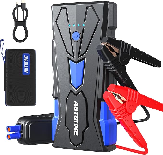 AUTOONE 6000A Car Battery Jump Starter Up to All Gas & 12L Diesel Engine, Car Battery Jumper Starter Portable 12V Jump Box with USB Output, Storage Case, LED Flashlight by AUTOONE
