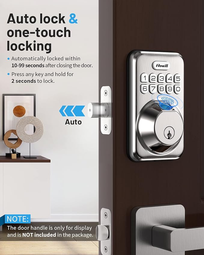 Fingerprint Door Lock, Zowill Keyless Entry Lock Keypad Deadbolt - Image 4