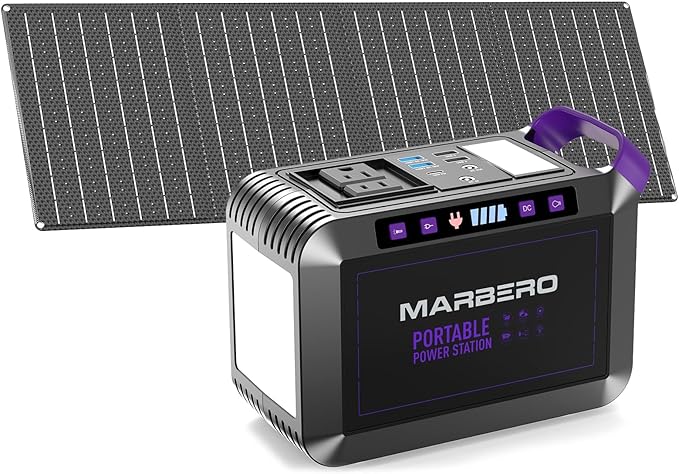 MARBERO 172Wh Solar Generator with 40W Solar Panel, Portable Solar Power Station 200W, Camping, Outdoor, Hiking, Fishing, Emergency, CPAP by MARBERO