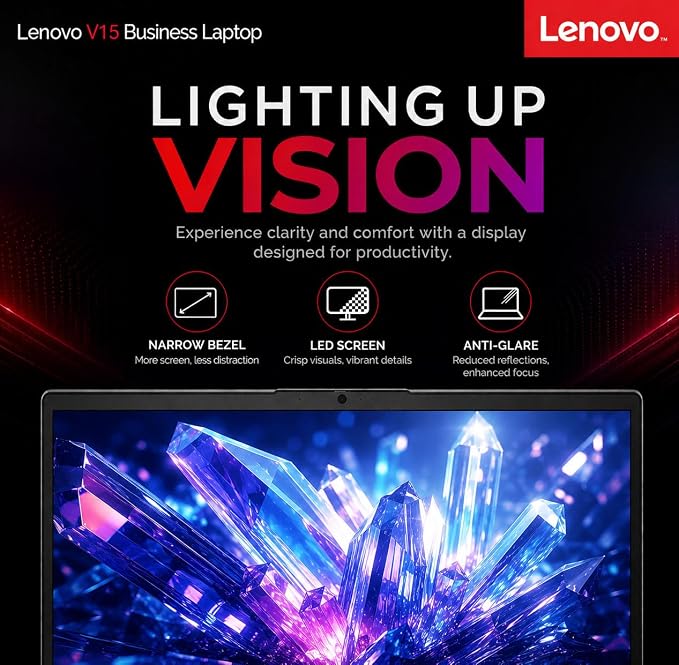Lenovo V15 Business Laptop, Intel N150 Quad-Core Processor, 15.6" FHD Display, 16GB DDR5 RAM, 512GB NVMe SSD, Wi-Fi 6, Ethernet RJ-45, Dolby Audio, Windows 11 Pro, Business Black - Image 4