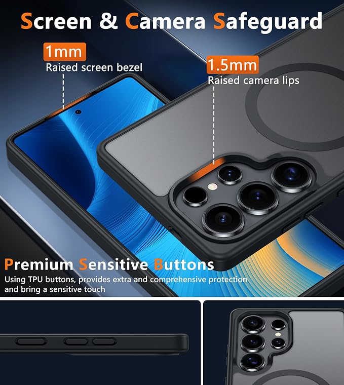 FNTCASE for Samsung Galaxy S25-Ultra Case: Magnetic Matte Military Grade Drop - Image 6
