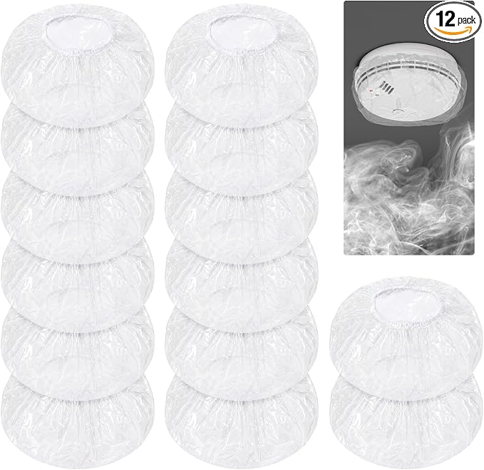12 Pcs Detector Cover Fire Alarm Dust Paint Cover Stretch Plastic Fire Alarm by Unknown