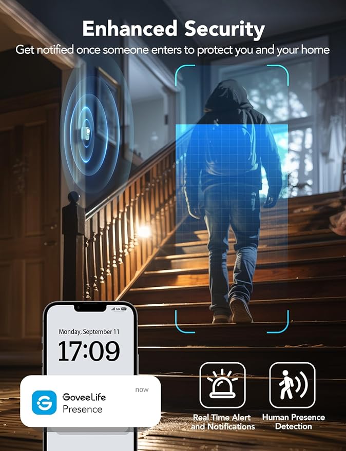 GoveeLife Human Presence Sensor, 2.4 GHz Wi-Fi Required, Smart mmWave Radar & - Image 6