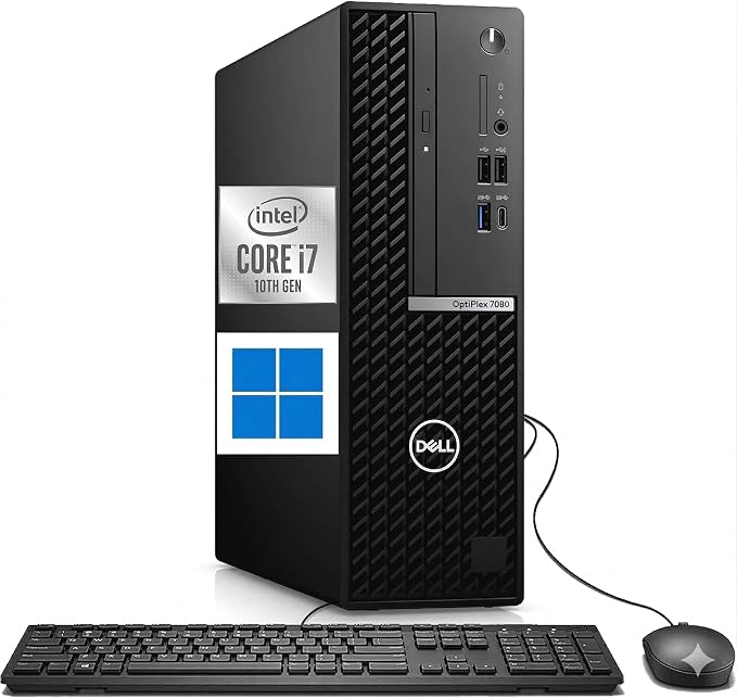 Dell OptiPlex 7080 SFF Desktop Computer Intel Core i7-10700 (2.94.8GHz), 8GB RAM, 256GB SSD, Small Form Factor Business PC (Renewed) by Amazon+Renewed
