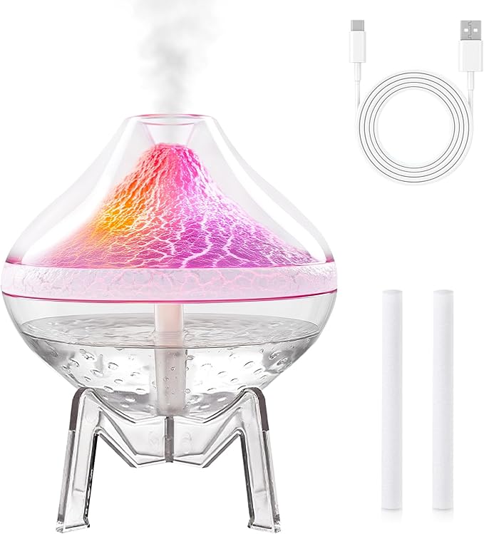 Small Humidifiers for Bedroom Cool Mist Ultrasonic,Baby Humidifier with Humidity Sensor Auto Shut Off LED Colorful Gradient Light Mini Humidifier For Plants,Bedroom,Baby Room,Office, Home（White) by HEEYCEMUS