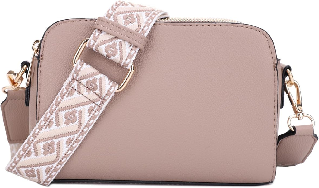 EVVE Crossbody Bags for Women Trendy Triple Zip Small Crossbody Camera Bag Purse by EVVE