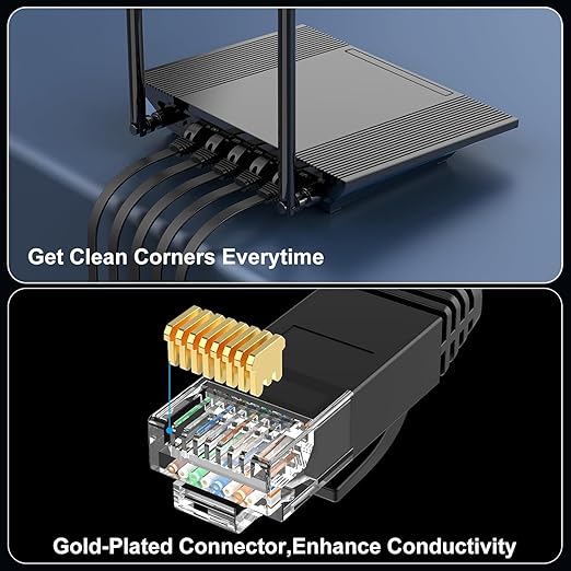Cat 6 Ethernet Cable 1.5ft Flat Internet Network Cables - Image 5