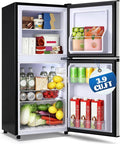 Mini Fridge with Freezer Large Capacity 110L Small Refrigerator with 7 Adjustable Temperature 2 Door Small Fridge for Office, Dorm, Bedroom Silver by DEMULLER