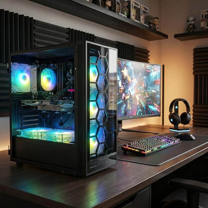 STGAubron Gaming PC Desktop,Core I7,RTX 3050 6G,32G RAM,1TB SSD | Gaming Computer Tower for Streaming,Video Editing,Home,School,I7 up to 3.9G,ARGB Fan,WiFi 6,BT 5.0,4K DP,HDMI,Win11 Home - Image 5
