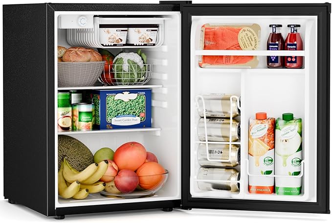 Antarctic Star 2.6 Cu.Ft.Compact Refrigerator with Freezer, Mini Fridge Single Door with Adjustable Thermostat,Removable Glass Shelves for Apartment,Dorm,Office,Kitchen，BLACK - Image 2