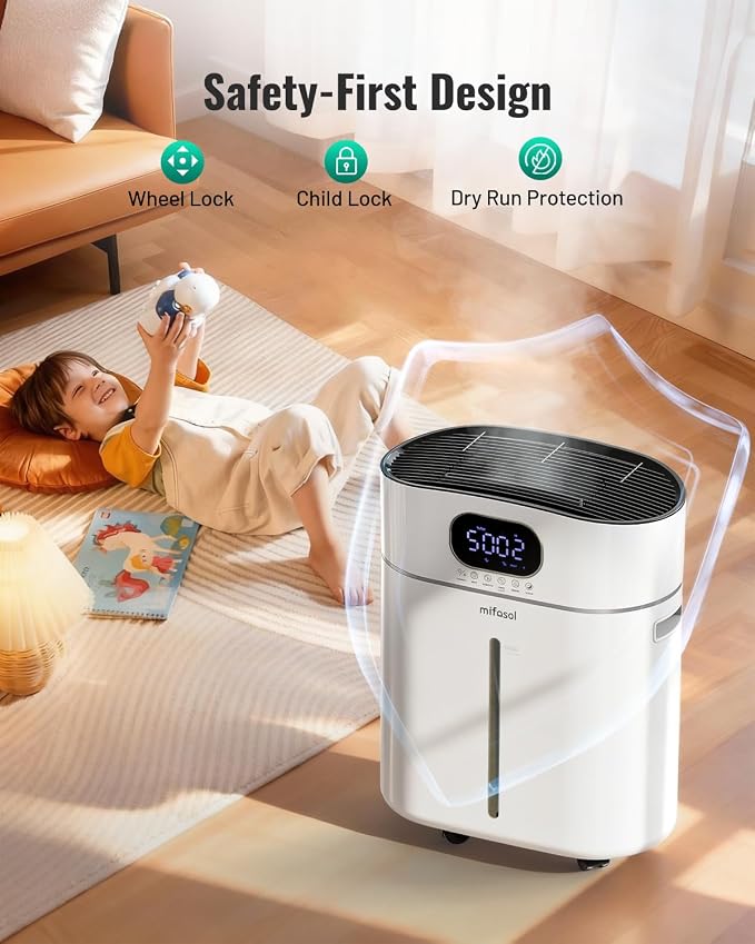 Humidifier Large Room Warm and Cool Mist, 3.2Gal/12L Humidifiers for Home 800 sq ft, Air Humidifiers for Bedroom with Diffuser & Flame Light, Whole House Humidifiers for Nursery Baby Plants, White - Image 7
