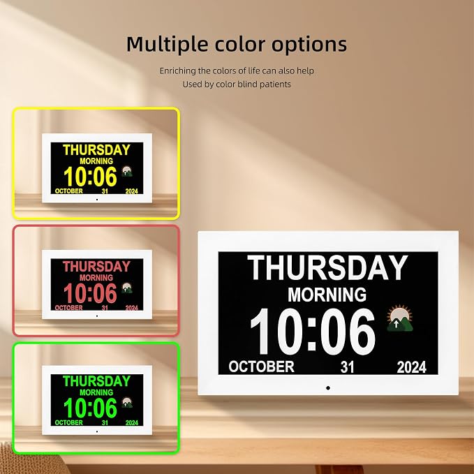 Dementia Clock with 12 sets of alarms paired with 20 usage scenarios, Large - Image 8