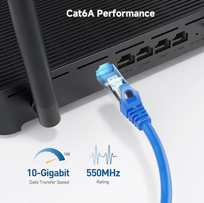 Cable Matters 10Gbps 5-Pack Snagless Short Shielded Cat 6A Ethernet Cable - 3ft - Image 3