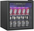 Erivess Compact Freestanding Beverage Refrigerator, 60 Can/1.3 Cubic Feet Mini Fridge with Acrylic Front Door for Soda, Beer or Wine, Under Counter Small Refrigerator with Adjustable Shelves for Home by Erivess