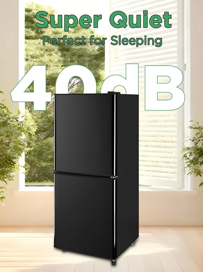 F.W.WOOLWORTHS 4.0 Cu.Ft Refrigerator with Freezer | Compact Fridge with 2 Doors for Office, Kitchen, Dorm and Bedroom, 7 Level Temp Adjustable Thermostat, Black - Image 6
