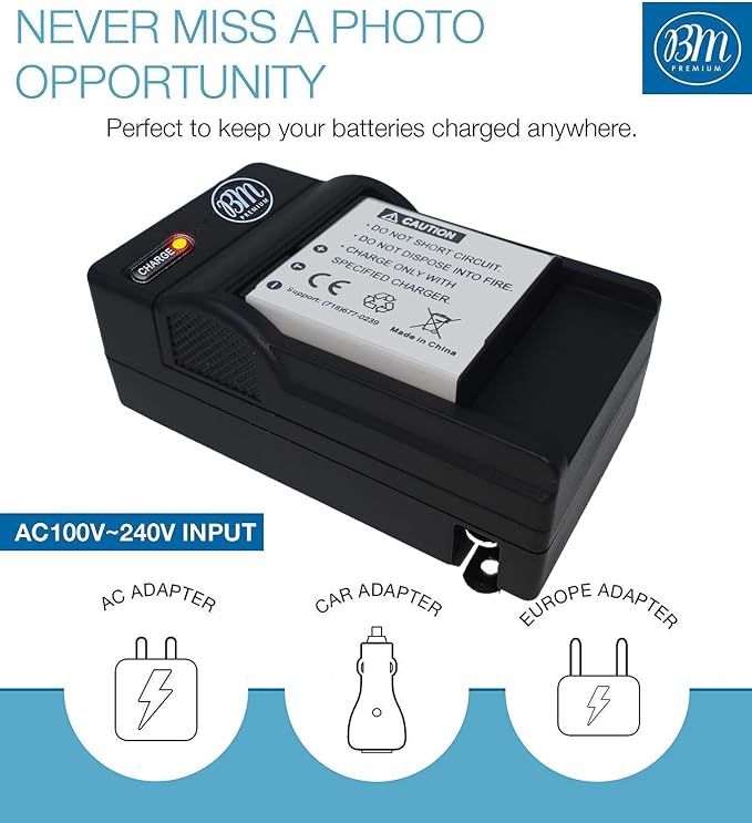 BM Premium 2 Pack of LB-060 Batteries and Battery Charger - Image 3