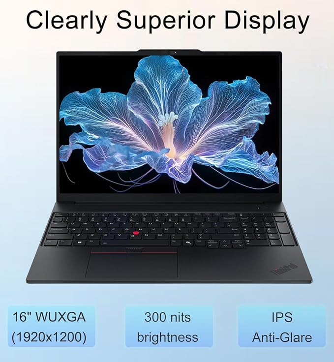 Lenovo ThinkPad E16, 16" Touchscreen, AMD Ryzen 7 250, 16GB DDR5, 512GB SSD | Business AI PC Laptop, FHD+ Anti-Glare, > Intel Ultra 7 155U, Numeric Keypad, IR Webcam, Thunderbolt 4, Ethernet, Win 11 Pro - Image 3