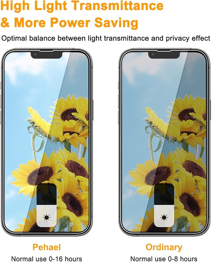 PEHAEL 2+2 Pack for iPhone 14 Privacy Screen Protector - Image 3