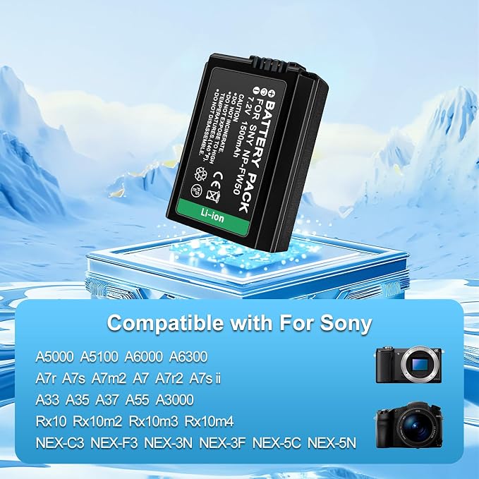 NP-FW50 1500mAh Rechargeable Lion Battery - Image 2