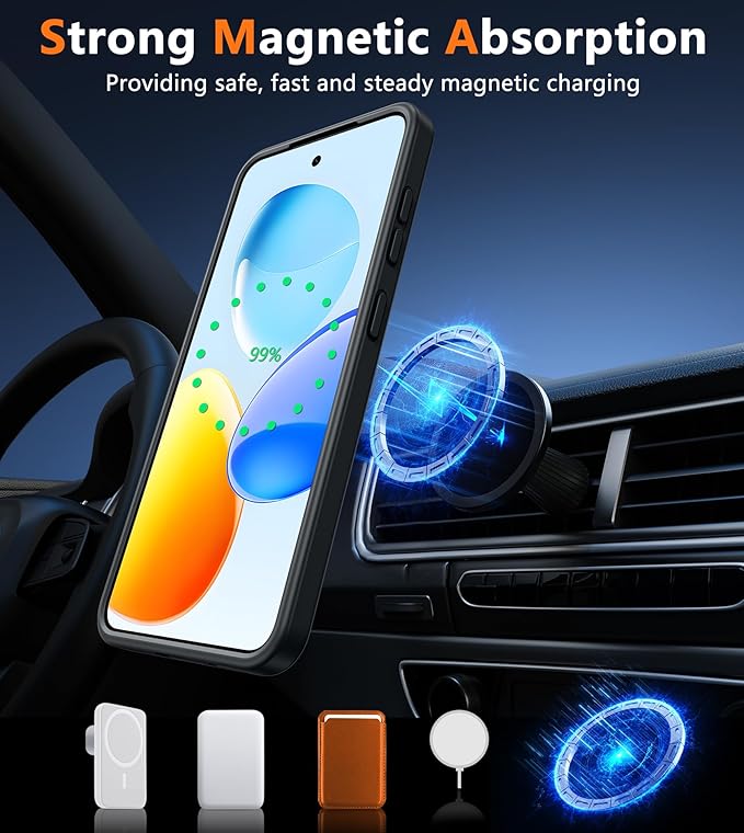 FNTCASE for Samsung Galaxy S25 Case: for Galaxy S24 Cases Magnetic Military - Image 3