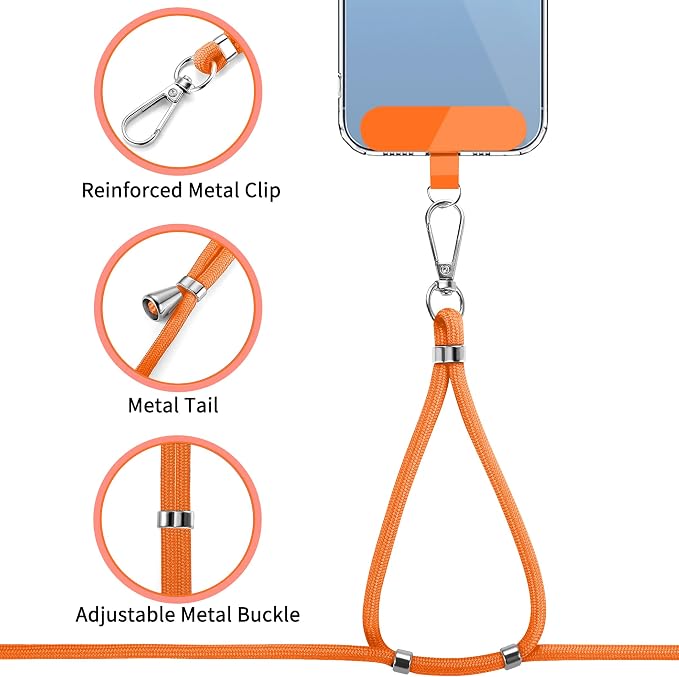 CACOE Phone Lanyard 2 Pcs-1 Pcs Adjustable Neck Strap, 2 Pads, Universal - Image 5