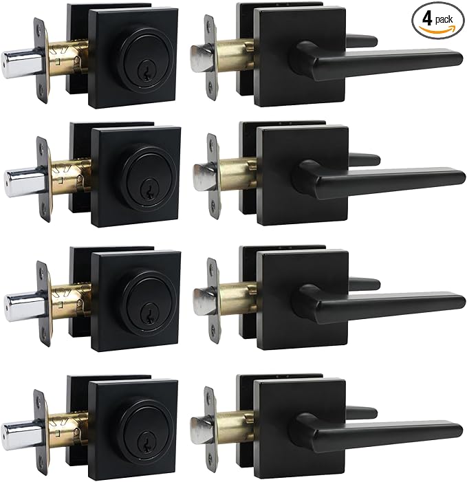 Deadbolt Lock and Door Knob Set, Exterior Door Lock Set by JESSTTI