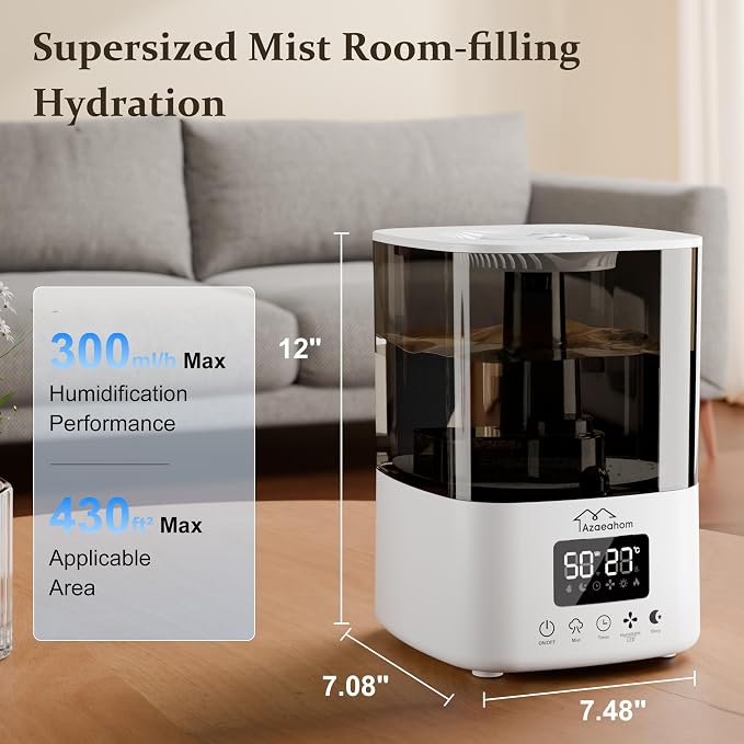 Smart Humidifiers for Bedroom, Top Fill 4L Cool Mist Air Humidifier for Large Room, Essential Oil Diffuser App Control, Fast Symptom Relief, Nightlight, 12H Quiet Runtime for Baby, Plant - Image 3