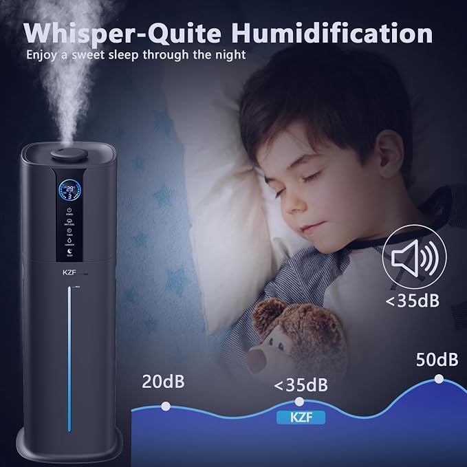 9L Smart Humidifiers for Bedroom Large Room, 2.3Gal Cool Mist Top Fill Diffuser App & Remote Control, 3 Mist Modes, Quiet Humidifier for Home Office Plant (Black) - Image 8