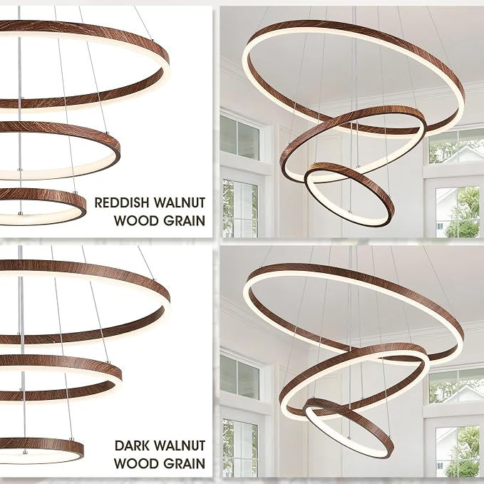 3 Ring Chandelier Modern LED Pendant Light - Image 5
