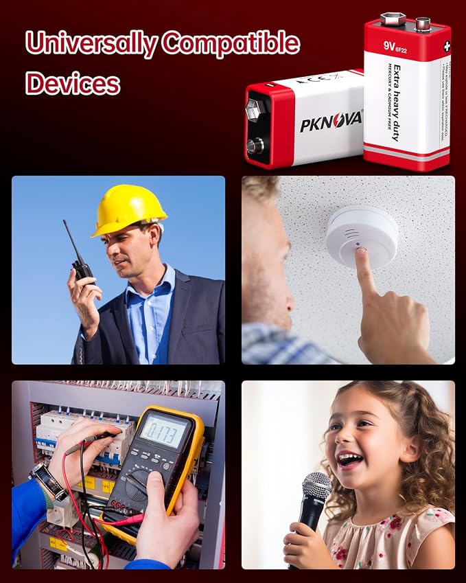 PKNOVA 9V Batteries Carbon 9 Volt Battery - Image 6