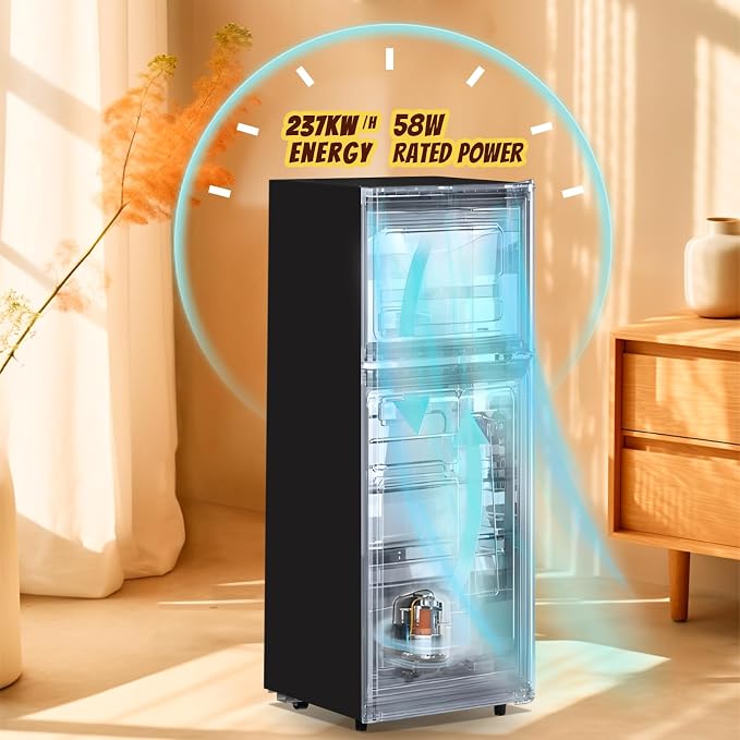 5.0 Cu.Ft Small Refrigerator with Freezer Double Door Mini Fridge Top Freezer Adjustable Temperature for Dorm Office Apartment Black - Image 8