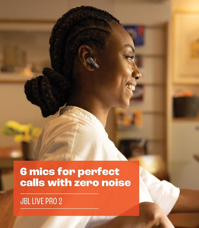 JBL Live Pro 2 TWS - Noise Cancelling Earbuds - Blue | JBL Signature Sound, True Adaptive Noise Cancelling with Smart Ambient, 40 1030 hours of playback with wireless charging - Image 5