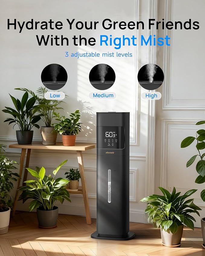 Warm & Cool Mist Humidifiers for Bedroom 500 sq ft, 2.1Gal/8L Top-Fill Humidifier Large Room with Essential Oil Diffuser, Large Room Humidifiers for Home Baby Nursery Office Plants, Black - Image 7