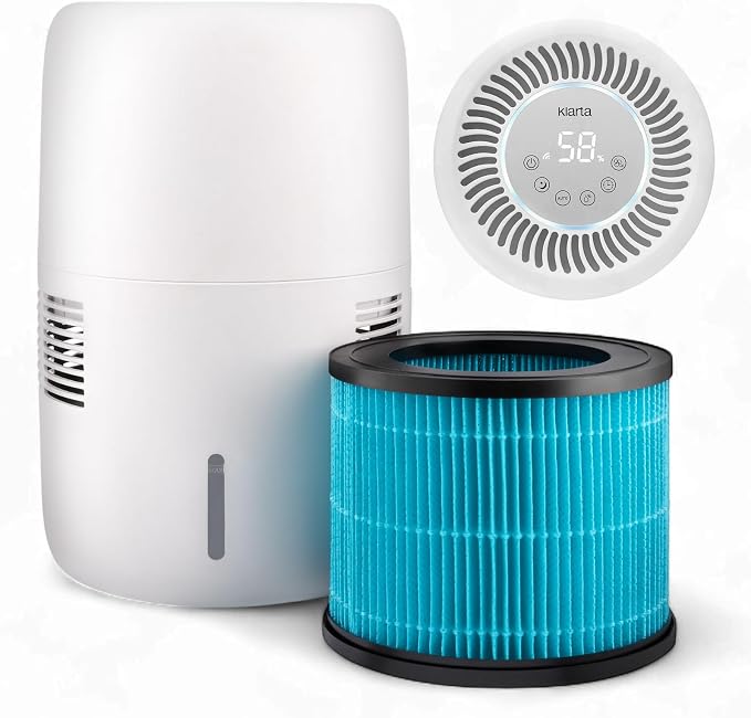Smart Evaporative Humidifier with App Control & 3L Tank – Mist-Free, No White Dust – Quiet Operation for Better Sleep – Klarta Humea White by klarta