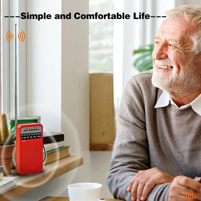 Portable Radio AM FM with Long Range Reception, Goodes Transistor Radio with Loud Speaker, 2AA Battery Operated, Headphone Jack for Indoor, Outdoor and Emergency Use-Red - Image 3