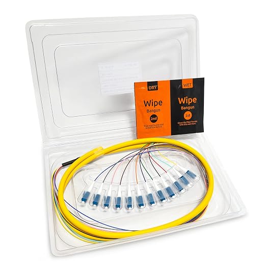1.5m LC UPC 12 Fibers OS2 Single Mode Bunch Fiber Optic Pigtail, SingleMode by Bangun