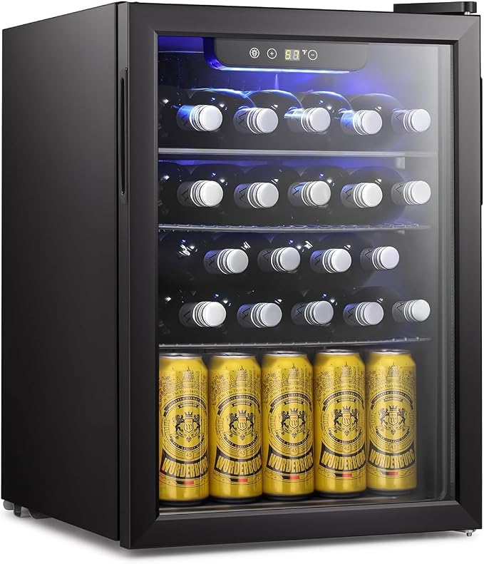 Antarctic Star Wine Cooler Beverage Refrigerator Mini Fridge 2.4 cu.ft | 16 Bottle Capacity, Clear Glass Door Quiet Freestanding Cellar for Beer Soda Bar by AntarcticStar