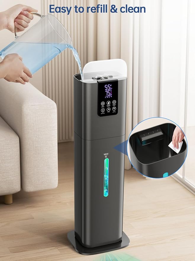 8L Smart Humidifier for Large Room Bedroom, Cover up to 505ft², Easy Top Fill, Remote & APP Control, Aroma Box, RGB Light, Last 48 Hours Suitable for Indoor Plant, Office, Home - Image 8