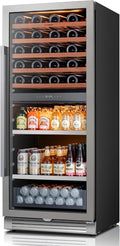 Ca'Lefort 24 Inch Dual Zone Wine & Beverage Center, 112 Can & 40 Bottle | 55-Inch Tall Wine Cellar, Quiet Inverter Compressor, Precise 40-65°F Temperature Control, Glide-Out Shelves & Storage Drawer by CaLefort