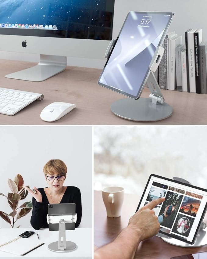 Stouchi Tablet Stand, 360°Tablet Swivel Base Holder, Adjustable Desk Mount Desk - Image 5
