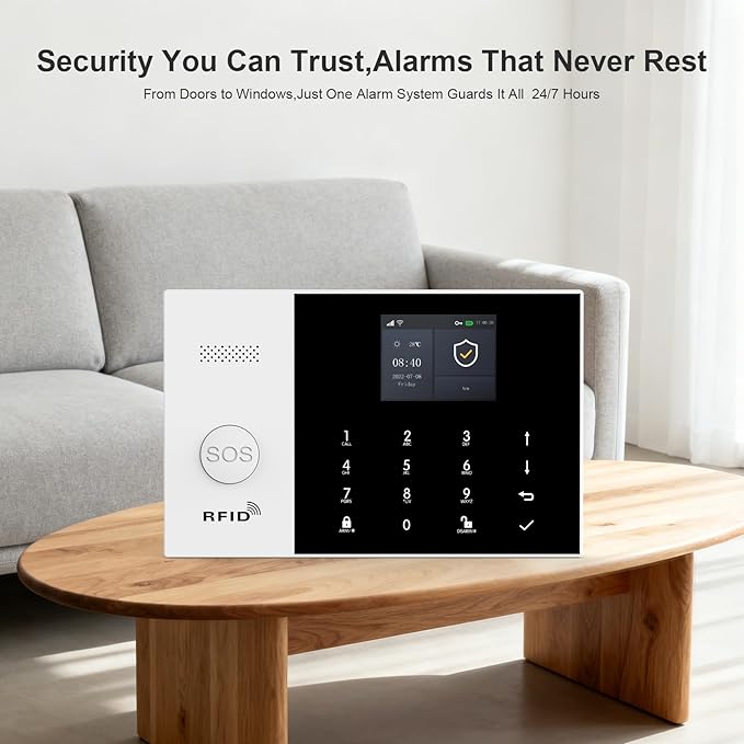 LWOHSI Wireless Alarm System, DIY 4G/WiFi Home Security Systems, Phone APP Alert - Image 2