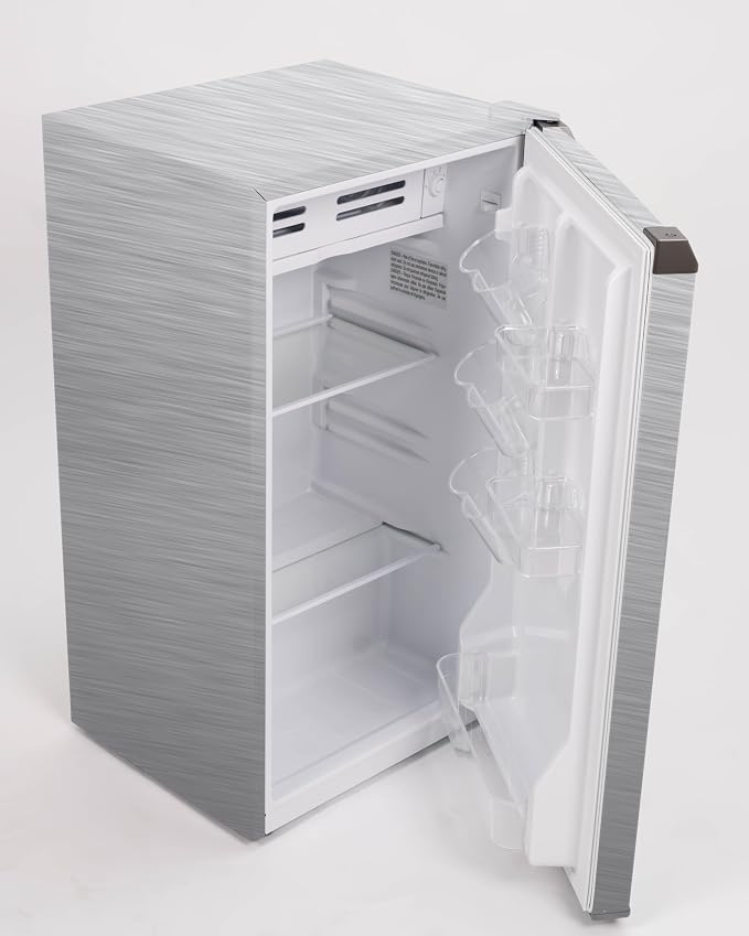 Frigidaire Mini Refrigerator, Compact Freezer Compartment, Adjustable Thermostat Control, Reversible Door, Contemporary Series, 3.2 cu ft, Platinum - Image 5