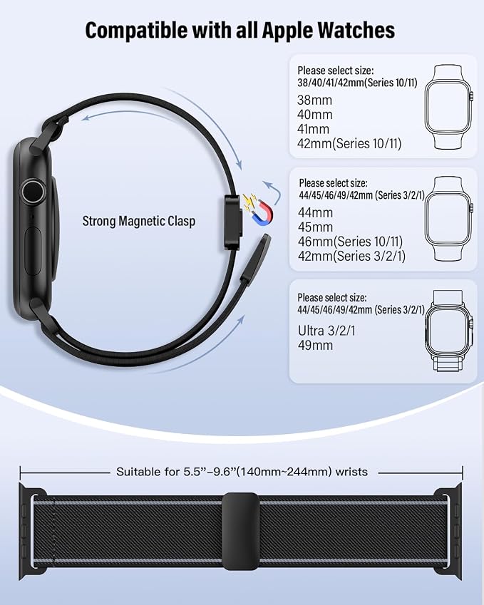 Stretchy Band Compatible with Apple Watch Bands 40mm 38mm 41mm 42mm 44mm 45mm - Image 2