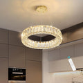 HAIXIANG Modern Crystal Chandelier Dimmable LED 16 Inch Ring Pendant Lights by HAIXIANG