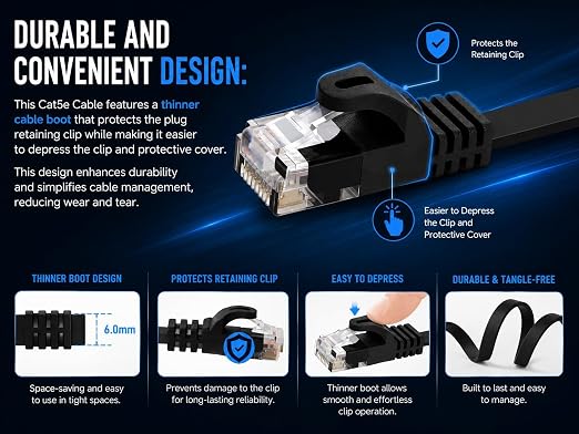 BRENDAZ Cat5e Ethernet Cable, 100ft Network Patch Cable - Image 5