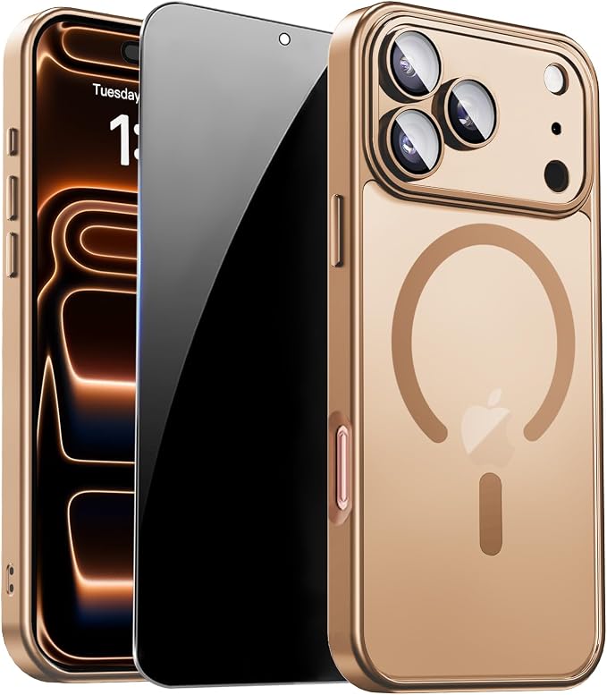 for iPhone 17 Pro Case with Privacy Screen Protector and Camera Protection by ZOZDOKG