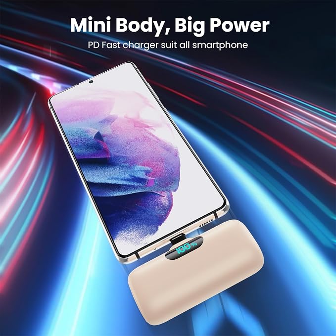 Mini Portable Charger Power Bank for iPhone 17/16/15 Series, 5000mAh PD USB C Cell Phone Portable Power,Travel Essentials Battery Pack for iPhone 17/17 Air/16/16 pro/15 Series/Android/Samsung Galaxy - Image 2