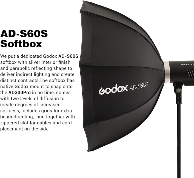 Godox AD300 Pro Strobe Light Photography Lighting Kit, 2.4G TTL 1/8000s HSS - Image 5