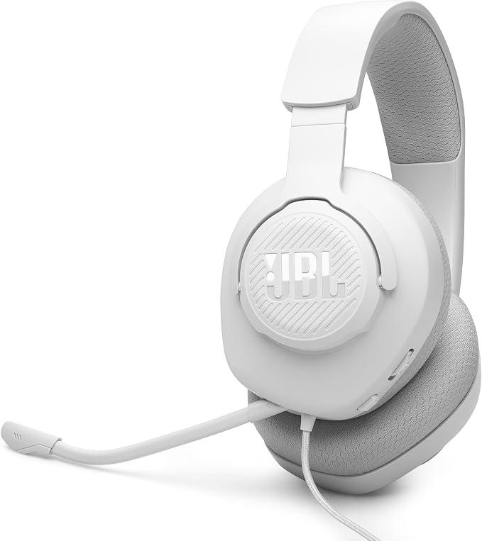 JBL Quantum 100M2 Wired Gaming Headset, Detachable Mic - White | Memory Foam Ear Cushions And 3.5 Mm Jack Work With PC, PlayStation, Xbox, Nintendo Switch For Immersive PC Gaming Sessions by JBL